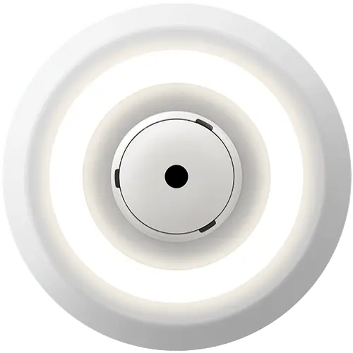 LED Recessed Downlight with Carbon Monoxide Alarm from Lumi-Plugin, face on view